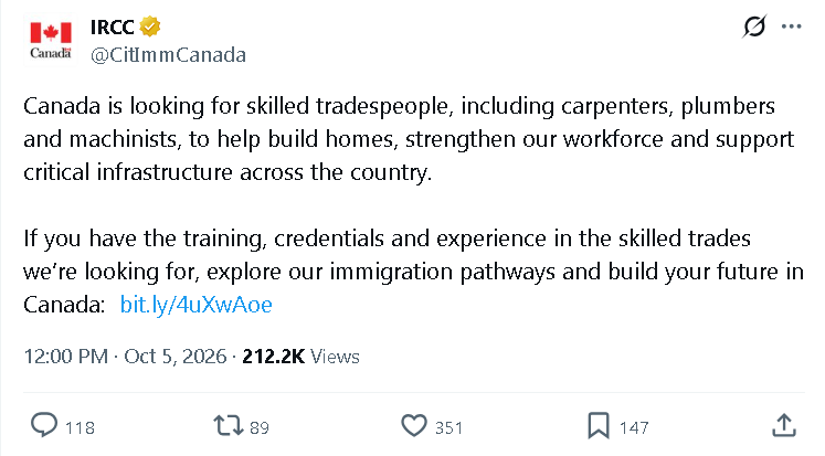Infraestrutura e imigração canadense